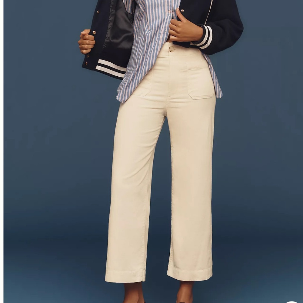 Anthropologie The Colette Corduroy Crop Wide-Leg Pants by Maeve